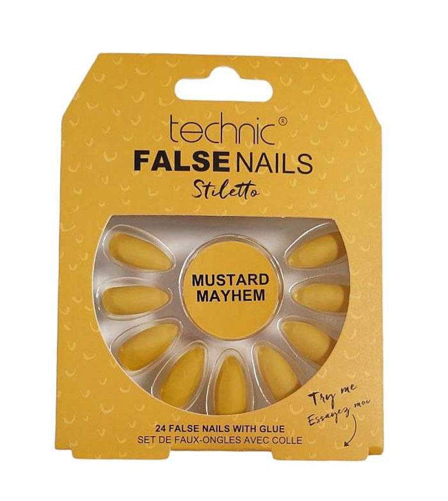 U As Postizas | Technic Cosmetics Technic Cosmetics - U As Postizas False Nails Stiletto - Mustard Mayhem