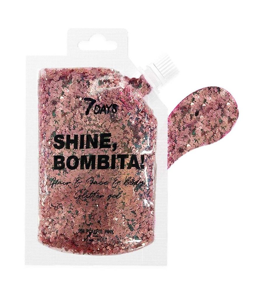 Glitter | 7DAYS 7Days - Glitter En Gel Para Rostro, Cabello Y Cuerpo Shine, Bombita! - 901: Playful Pink