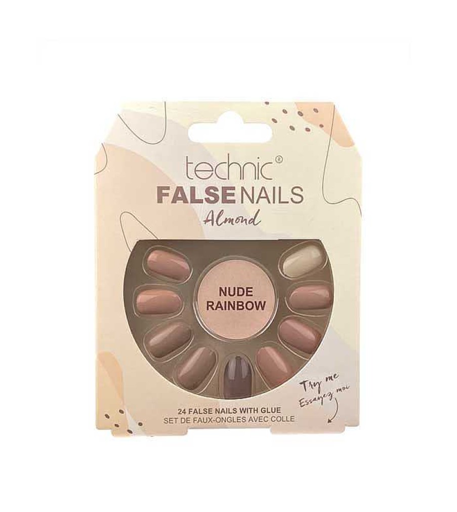 U As Postizas | Technic Cosmetics Technic Cosmetics - U As Postizas False Nails Almond - Nude Rainbow