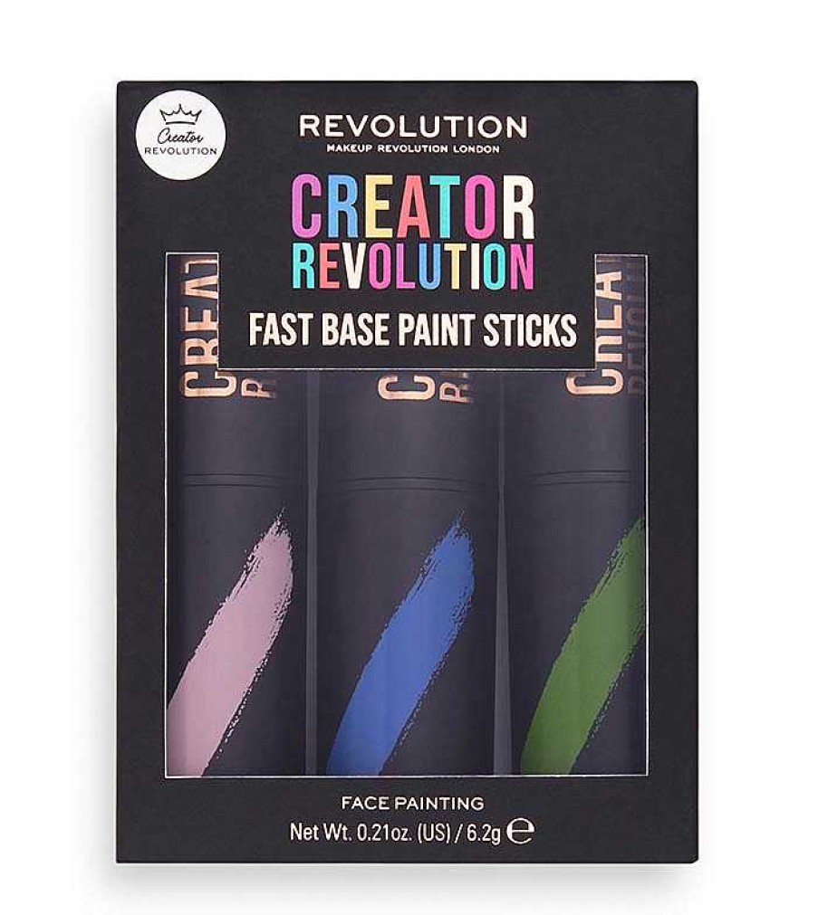 Maquillaje Art Stico | Makeup Revolution Revolution - *Creator* - Maquillaje Art Stico En Sticks Fast Base Paint Sticks - Rosa, Azul Y Verde