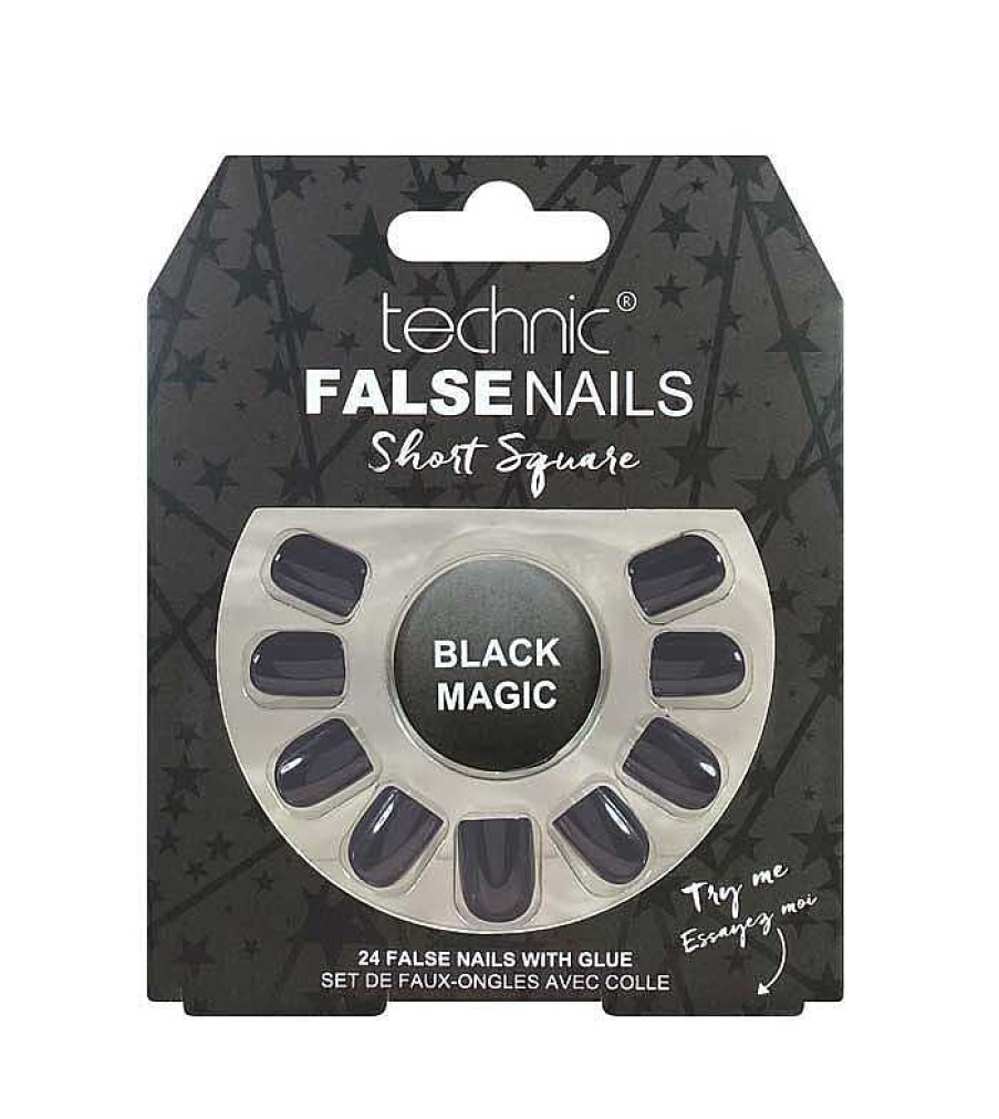 U As Postizas | Technic Cosmetics Technic Cosmetics - U As Postizas False Nails Short Square - Black Magic