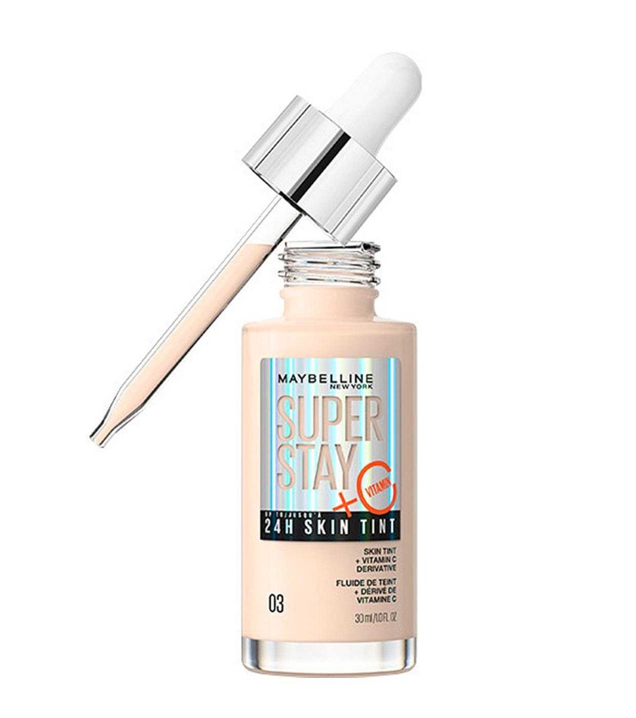 Base De Maquillaje Fluida | Maybelline Maybelline - Base De Maquillaje En S Rum Superstay 24H Skin Tint + Vitamina C- 03